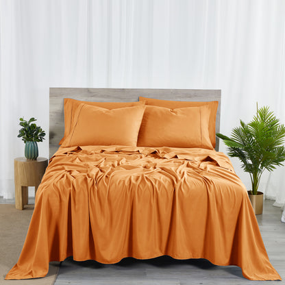 Bamboo Blend 6-Piece Sheet Set – 2000 Thread Count SnugGrip Fitted Sheet 16" Deep Pocket Soft Wrinkle Resistant Twin Full Queen King Cal King