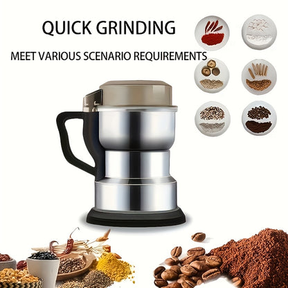 Electric Coffee Grinder 400ml 14oz 4-Blade Stainless Steel 10 Second Quick Grinding for Coffee Beans Spices Nuts Grains Dry Wet Dual Purpose Food Processor 25000 RPM