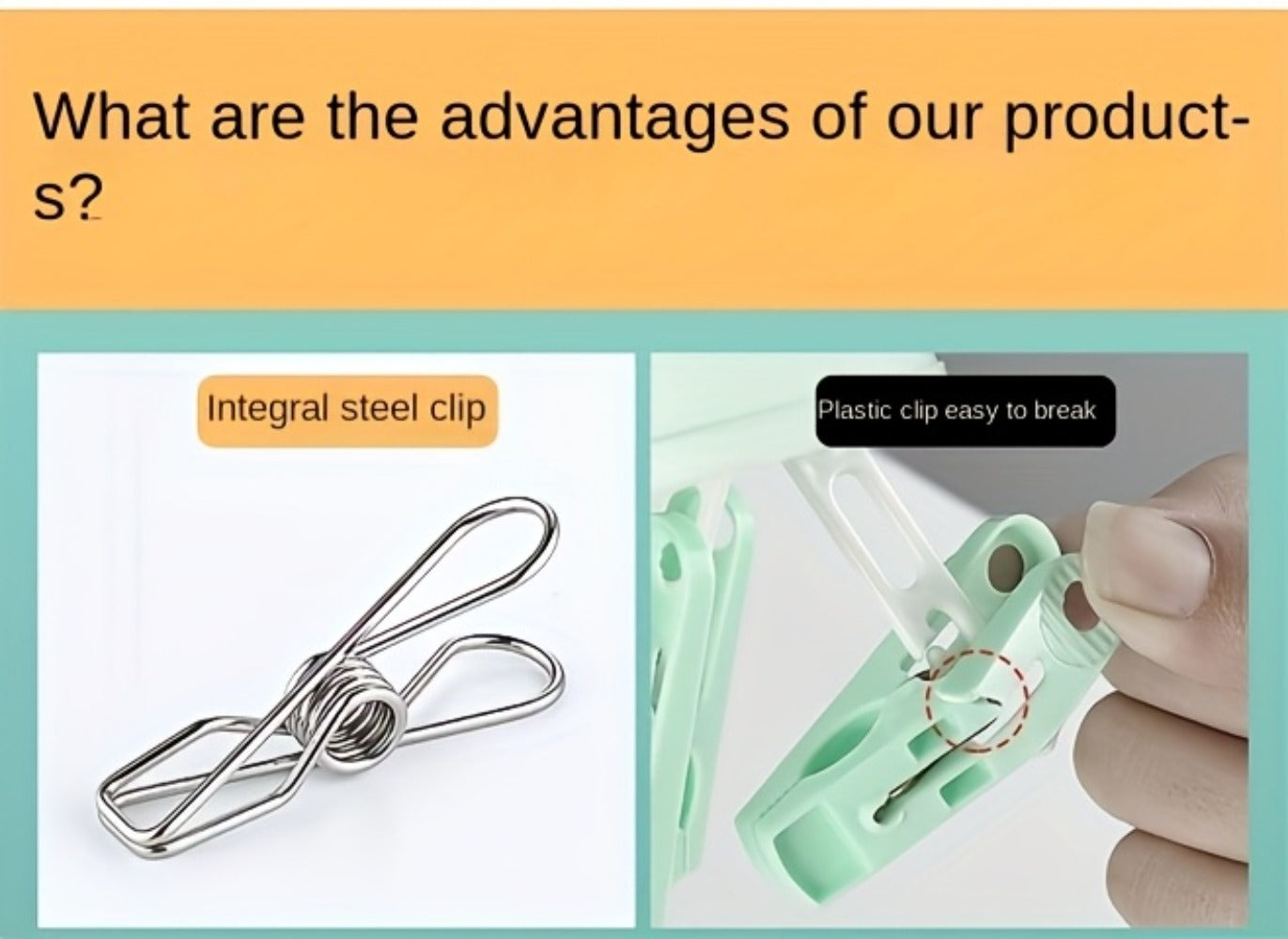 Clothes Drying Rack with Clips Stainless Steel Laundry Hanger Windproof Skidproof Multi-Clip Sock Underwear Dryer for Home Bedroom Balcony – 30/40/50 Clips