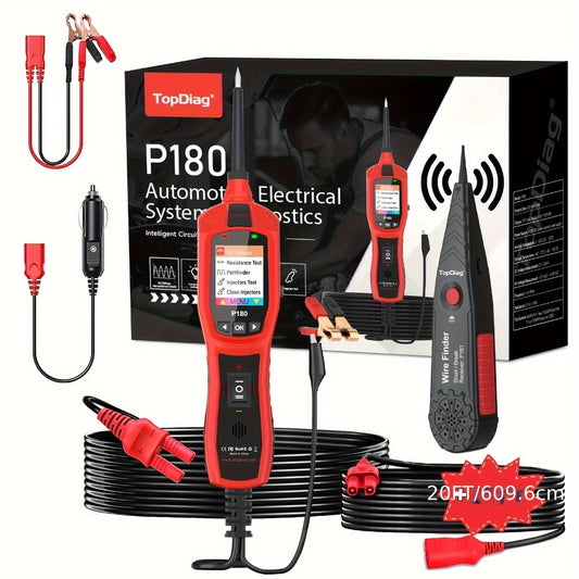 Automotive Circuit Tester P180 Multimeter | Breakpoint Localization Battery Diagnosis AC DC Voltage Fuel Injector Tester 6-30V | Car Electrical System Diagnostic Tool with TFT Color Display