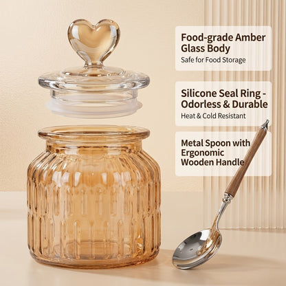 Airtight Glass Food Storage Jars with Clamp Lids 4-Set | 21.98oz & 47.34oz Clear Kitchen Canisters for Sugar, Flour, Coffee, Spices, Cereal & Grains