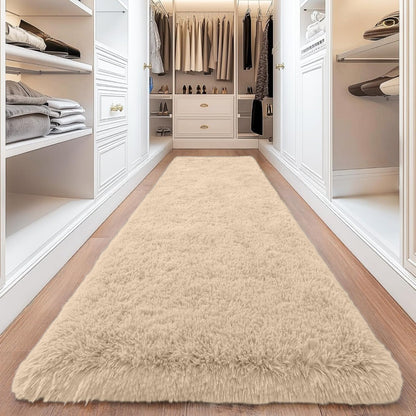 Shaggy Area Rug 4x6 - Soft Plush Non-Slip Indoor Carpet for Living Room Bedroom, Machine Washable Floor Mat in Navy White Beige Black Grey