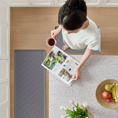 Anti Fatigue Kitchen Mat Set 2 Piece Cushioned Non-Slip Standing Mat for Kitchen Sink Office Laundry Floor Comfort