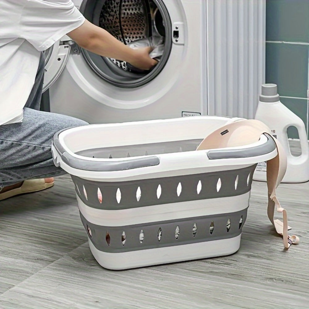 Large Folding Laundry Basket Wall Hanging – Plastic Collapsible Clothes Storage Basket for Bathroom, Bedroom & Household Use – Space-Saving Wall-Mounted Hamper, Thoughtful Gift