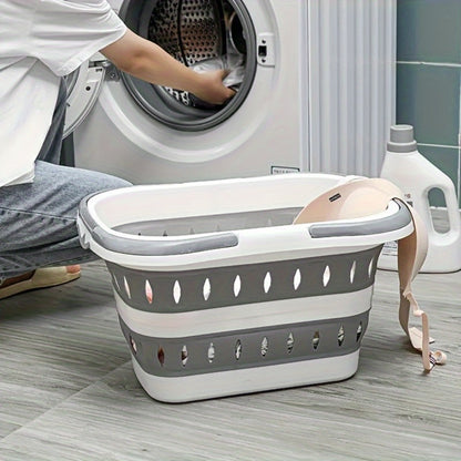Large Folding Laundry Basket Wall Hanging – Plastic Collapsible Clothes Storage Basket for Bathroom, Bedroom & Household Use – Space-Saving Wall-Mounted Hamper, Thoughtful Gift