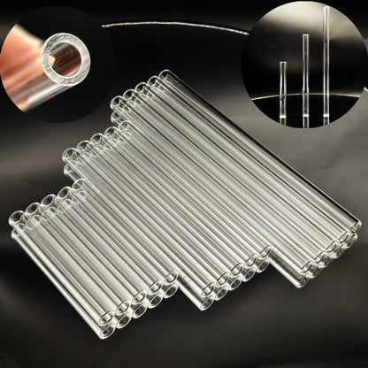 Glass Straws Reusable 12 Pack with Cleaning Brushes - Borosilicate Glass Drinking Straws 6 or 8 Inch, Clear & Colorful, Thick 12mm, Dishwasher Safe for Smoothies, Juice, Coffee & Cocktails