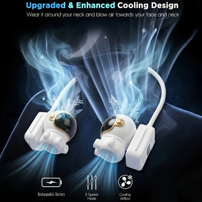 Neck Fan Hands Free Bladeless USB Rechargeable 360 Degree Adjustable Personal Cooling Fan 3 Speeds Silent Portable Wearable for Outdoor Travel Sports Office 1500mAh 3000mAh