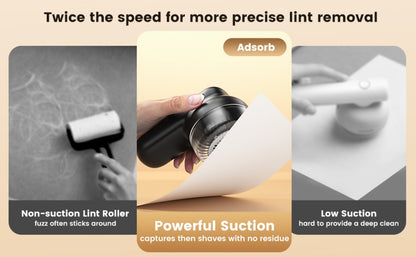 Fabric Shaver Lint Remover Rechargeable Electric Sweater Shaver with Digital Display 6-Leaf Blades 3-Speed Defuzzer Safety Lock Removes Fuzz Pills from Clothes Furniture Sofa Blanket Black