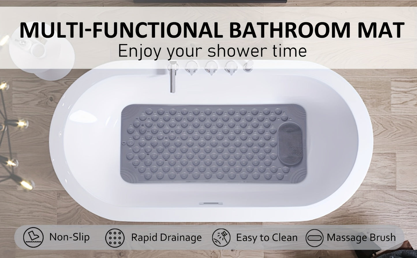 Non-Slip Bath Mat with Massage Texture Extra Large Shower Tub Mat Anti-Slip Bathtub Mat