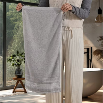 Bath Towel Set of 3 Microfiber Quick Dry 400 GSM Soft Absorbent Bathroom Towels Coastal Pattern Spa Gym Home — Luxury 3-Pack for Adults