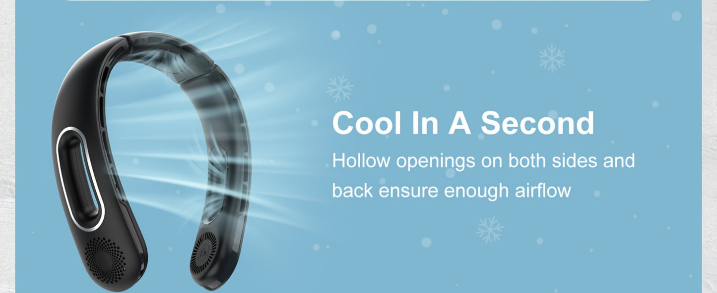 Neck Fan Portable Bladeless 360° Cooling, 16-Hour Battery Life, 4 Speed Settings, USB Rechargeable Hands-Free Wearable Personal Fan for Women and Men, Travel, Office, Outdoor, Camping and Stocking Stuffer
