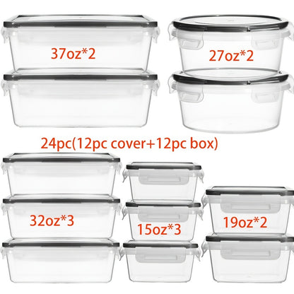 Food Storage Containers with Flip Top Lids - Leak Proof Microwave and Dishwasher Safe Plastic Lunch Boxes for Pantry Travel and Outdoor Use, Large Capacity Sets of 28, 44 or 54 Pieces with Labels and Marker Included
