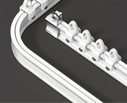 Flexible Curtain Rail Track – Bendable PVC Ceiling Mount Curtain Rod for Bay Window, Bathroom & Home Decor, Trim-to-Fit Monorail Curtain Track System