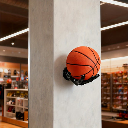 Wall Mounted Hand Shape Sports Ball Display Shelf - Decorative Storage Organizer for Basketball Football Volleyball Rugby Baseball Collection
