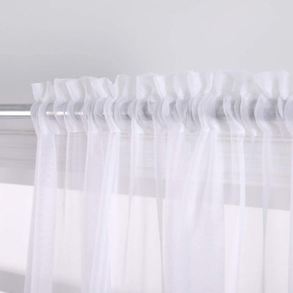 Sheer Curtains 2 Panels Rod Pocket – Light Filtering Privacy Window Drapes for Living Room Bedroom Modern Home Decor