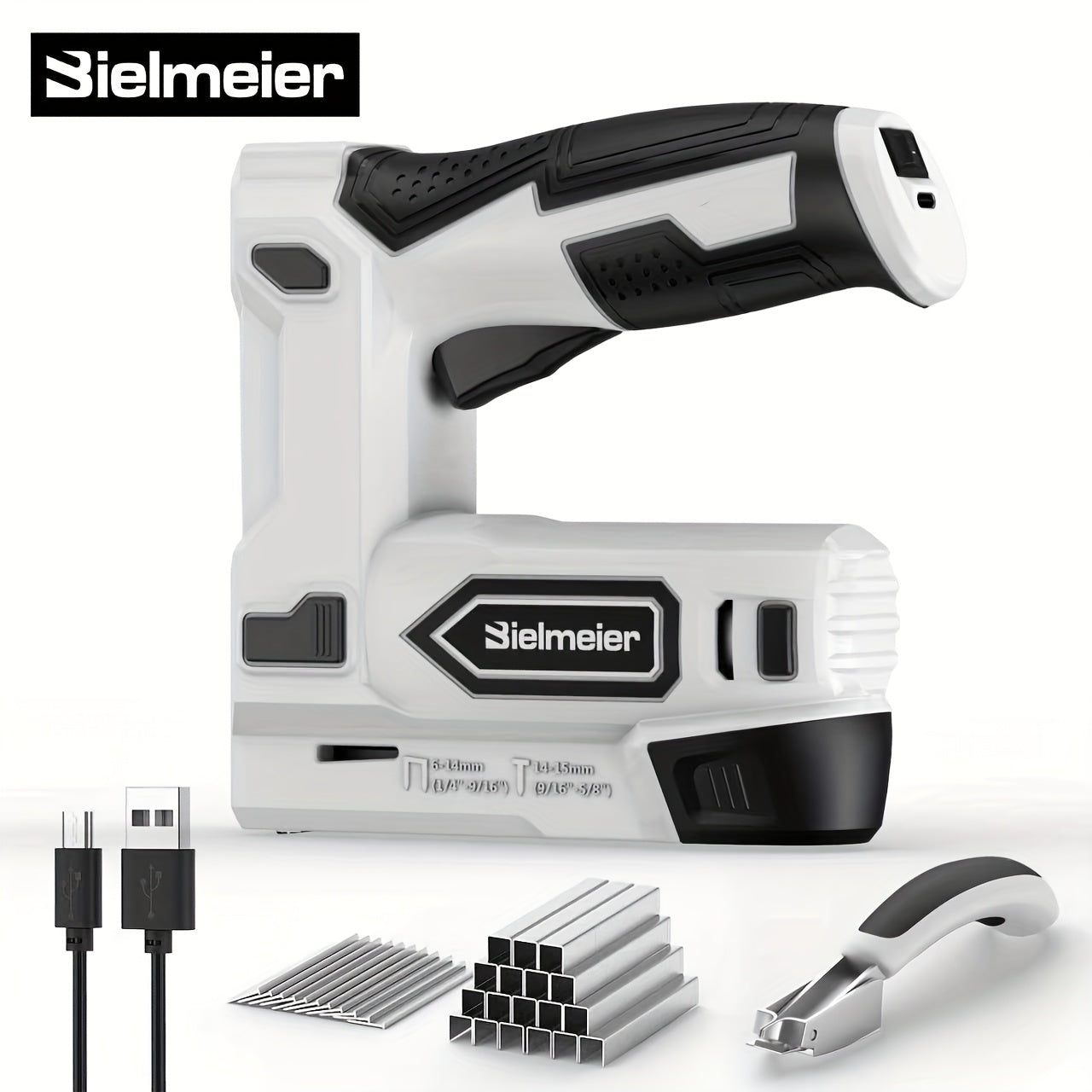Cordless Stapler Brad Nailer 2-in-1 4V / 20V No Compressor – Lightweight with Battery, Charger & 1600pcs Nails & Staples, for Carpentry, Home Improvement, Upholstery & DIY – Multiple Colors & Upgrade Versions