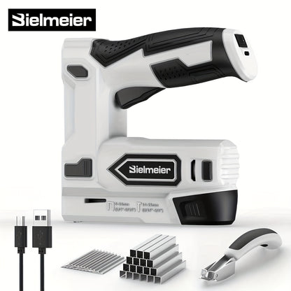 Cordless Stapler Brad Nailer 2-in-1 4V / 20V No Compressor – Lightweight with Battery, Charger & 1600pcs Nails & Staples, for Carpentry, Home Improvement, Upholstery & DIY – Multiple Colors & Upgrade Versions