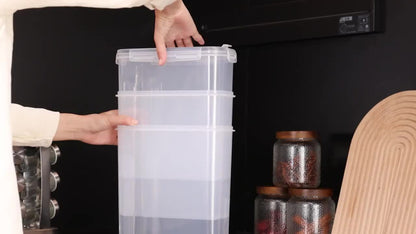 Airtight Food Storage Containers 4 Pack Extra Large 4L/135oz - BPA-Free Plastic Cereal Canisters with Pour Spout for Pantry Organization, Grain, Nuts, Flour & Rice Storage, Includes Labels & Marker