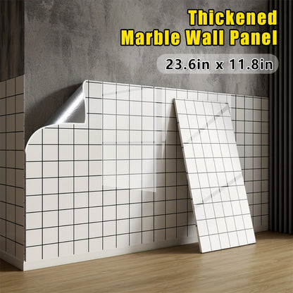 Marble Pattern Wall Stickers Vinyl Decals Oversized Glam Style Self Adhesive High Gloss Removable Wallpaper for Kitchen Bathroom Living Room Office Home Decor 20 40 Pieces Multiple Colors