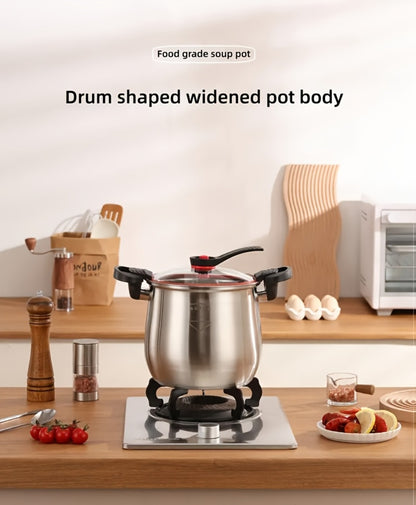 304 Stainless Steel Stew Pot Large Capacity – Food-Grade Non-Stick Multipurpose Cooker | Induction & Gas Stove Compatible Soup Pot for Home Kitchen | Durable Even-Heating Cooking Pot