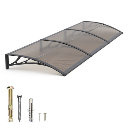 Window Awning Door Canopy Polycarbonate Overhang – UPF 50+ UV & Rain Protection, Leak-Proof Hollow Sheet, Weather-Resistant Outdoor Patio Awning for Doorways, Windows, Storefronts – Multiple Sizes & Colors