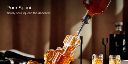 Pistol Whiskey Decanter Set with 2 Shot Glasses – Cool Liquor Dispenser Gift for Him, Husband, Dad | Unique Birthday & Anniversary Bar Gift