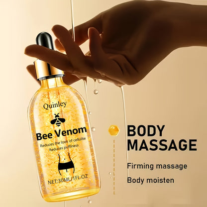 Bee Venom Body Firming Oil 30ml Tightening Massage Oil with Honey Rosemary Extract for Waist Arms Legs Belly Moisturizing Nourishing Hypoallergenic Body Contouring Hot Oil
