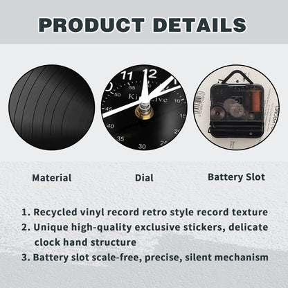 Coffee Vinyl Record Wall Clock Silent, Decorative Coffee Cup Design Clock for Kitchen Living Room Bedroom, Unique Home Decor Gift for Coffee Lovers Christmas Birthday