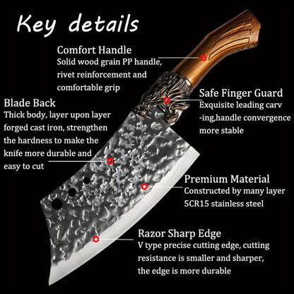 Kitchen Knife Set 3/7pc Professional Chef Knife Set with Butcher Boning Scissors | Stainless Steel Cooking Knives for Home Hotel Camping
