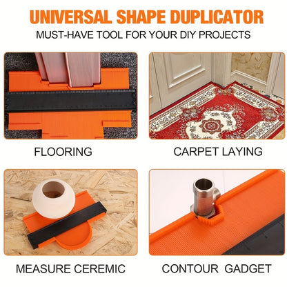 Contour Gauge Profile Shape Replicator Tool 2-Pack Adjustable Precision Irregular Shape Measuring Ruler for Woodworking Tile Carpet Laminate Corners DIY Projects