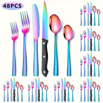Stainless Steel Flatware Set, Mirror-Polished Cutlery Set for Home & Hotel, Gift Box Included, Dishwasher Safe Silverware for Parties, Weddings & Banquets