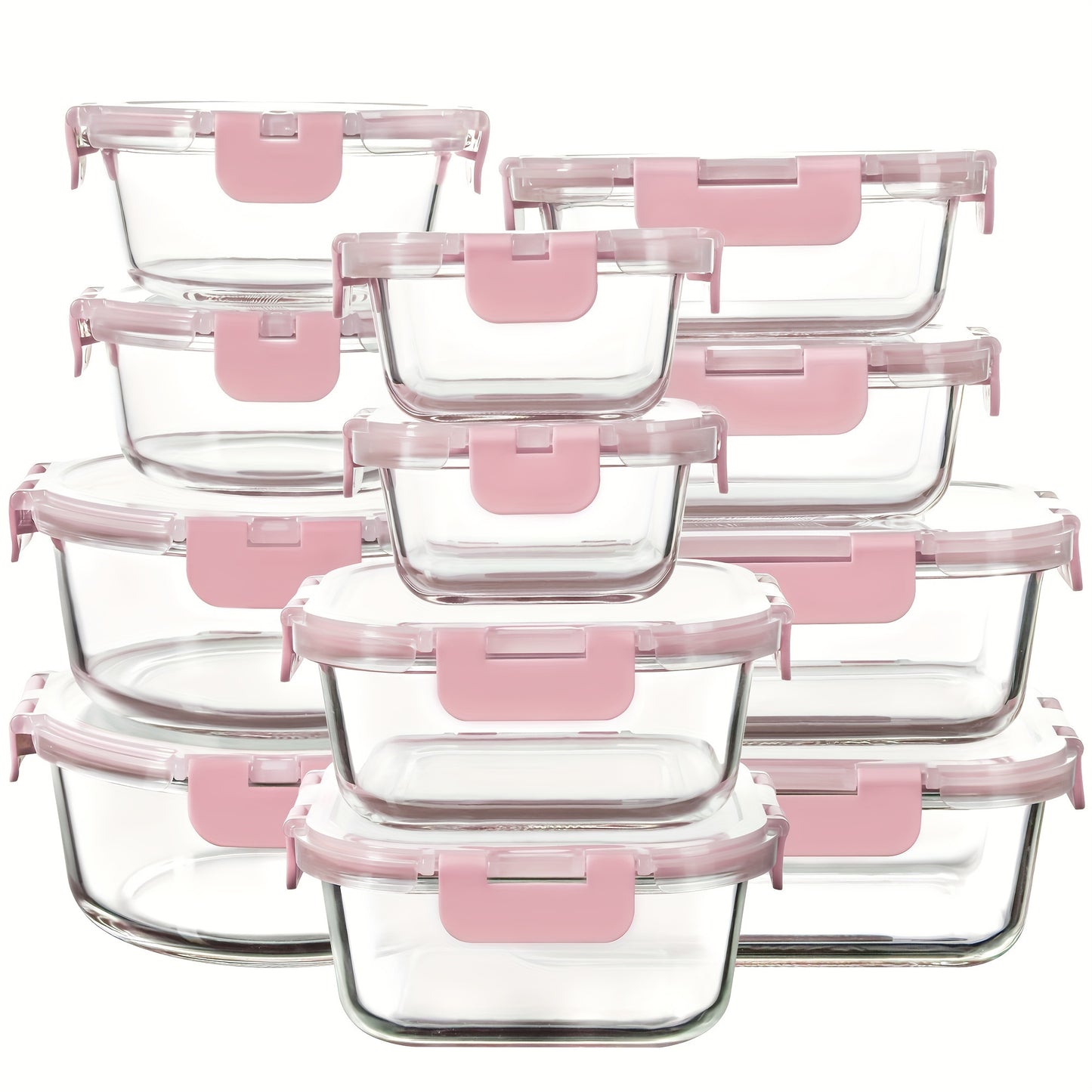 Glass Food Storage Containers with Airtight Lids - Borosilicate Glass Meal Prep Containers Set, Microwave Dishwasher Freezer Safe, BPA Free, Leak Proof Lunch Containers for Kitchen