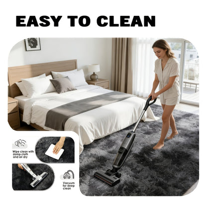 Fluffy Area Rug Tie-Dye Soft Carpet for Living Room Bedroom Office Thickened 1000g/㎡ Machine-Woven Indoor Mat Multi-Color Multi-Size Dark Gray Light Grey Khaki Pink Black White Purple