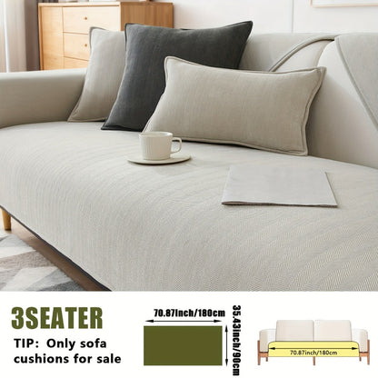 Chenille Ribbed Sofa Cover - Pet Friendly Non-Slip Machine Washable Soft Stretch Slipcover for 1-4 Seater Sectional Sofa Living Room Bedroom Office, 9 Colors