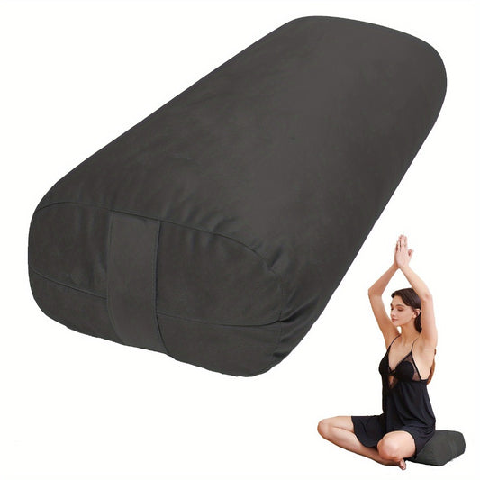 Yoga Bolster Pillow for Restorative Yoga & Meditation - Memory Foam Support Pillow with Removable Velvet Cover, Home Office Travel