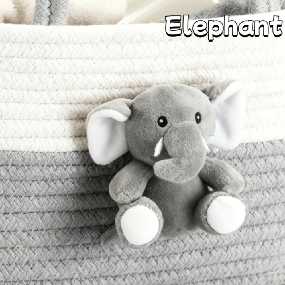 Cute Animal Woven Storage Basket – Decorative Desktop Organizer for Remote Controls, Toys, Stationery & Small Items – Bear, Bunny, Elephant & Giraffe Styles for Home, Nursery & Gift