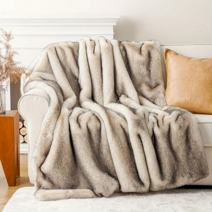 Long Hair Fluffy Reversible Plush Velvet Throw Blanket – 300-350gsm Soft Elegant Throw for Couch & Bed, 6 Colors, 2 Sizes