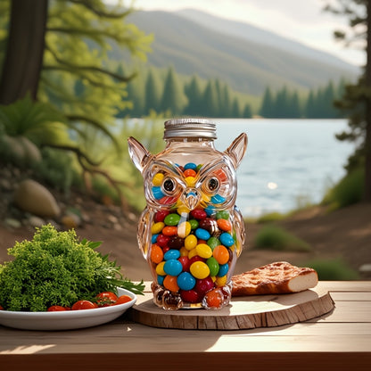 Glass Cookie Jar with Lock Lid High Borosilicate | Airtight Candy Snack Dessert Storage Container | Reusable Kitchen Canister Gift for Animal Lovers Sea Turtle Owl