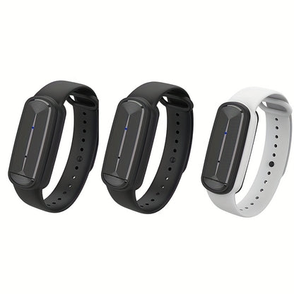 Ultrasonic Mosquito Repellent Bracelet 3-Pack – USB Rechargeable Intelligent Bug Repellent Wristband for Camping, Outdoor, Hiking & Travel, Waterproof Mosquito Control Bracelet for Adults & Kids
