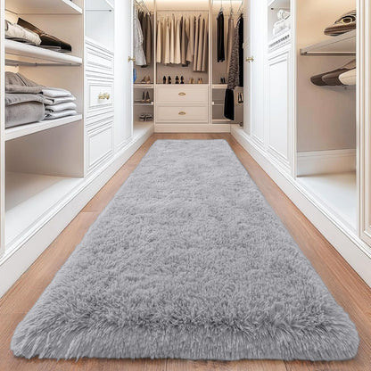 Shaggy Area Rug 4x6 - Soft Plush Non-Slip Indoor Carpet for Living Room Bedroom, Machine Washable Floor Mat in Navy White Beige Black Grey
