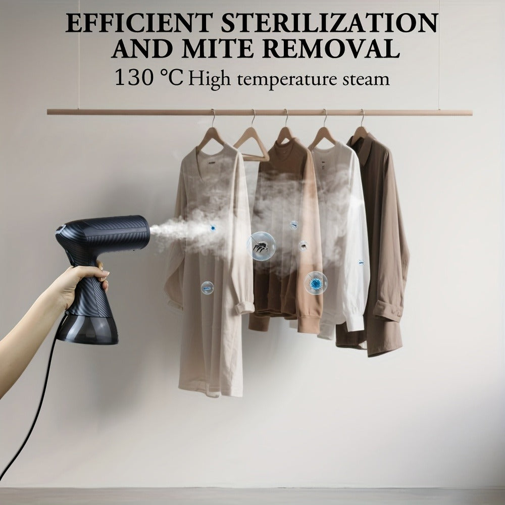 Portable Clothes Steamer 1100W – 20-Second Fast Heat-Up Handheld Garment Steamer with 10oz Water Tank for Wrinkle Removal on All Fabrics – Compact Travel Steam Iron for Home & Travel (Dark Black)