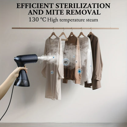 Portable Clothes Steamer 1100W – 20-Second Fast Heat-Up Handheld Garment Steamer with 10oz Water Tank for Wrinkle Removal on All Fabrics – Compact Travel Steam Iron for Home & Travel (Dark Black)