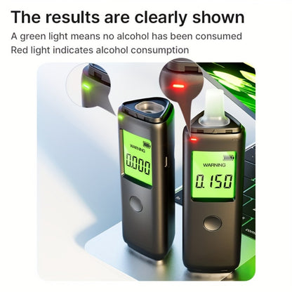 Breathalyzer Alcohol Tester 2-in-1 Rechargeable Dual Mode Blow Activated Digital BAC Tester for Personal Use Drunk Driving Prevention Portable Alcohol Meter