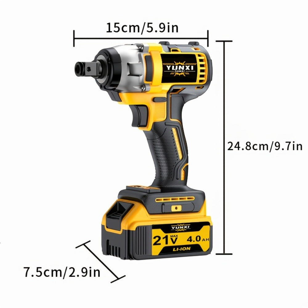 21V Cordless Drill Brushless Impact Wrench Multifunctional – Lithium Battery, Quick Charger, Variable Speed, Tighten Screws & Bolts, Compact Power Tool for Home, Car Repair & DIY – Multiple Battery & Bundle Configurations