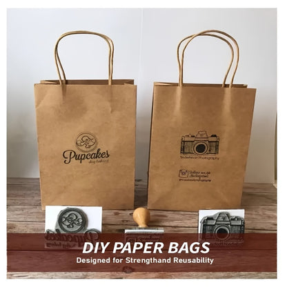 Paper Bags with Handles Bulk - Kraft Paper Gift Bags 25/75/100/300 Pcs, Black White Brown Reusable Shopping Bags for Small Business Retail, Birthday Party, Graduation, Easter Gift Wrapping Packaging