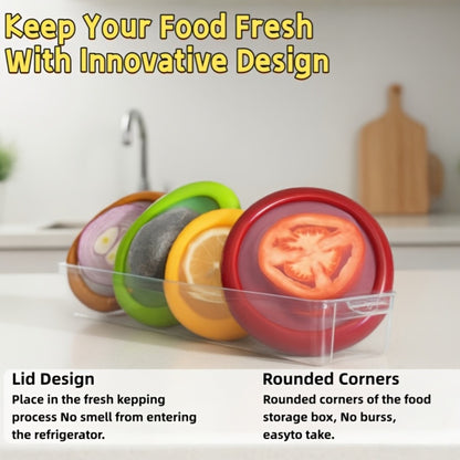 Silicone Food Storage Container Set – Reusable Produce Saver for Avocado, Onion, Tomato, Lemon, Garlic & Potato – Fridge-Safe Vegetable & Fruit Preservation Boxes, Reduce Food Waste