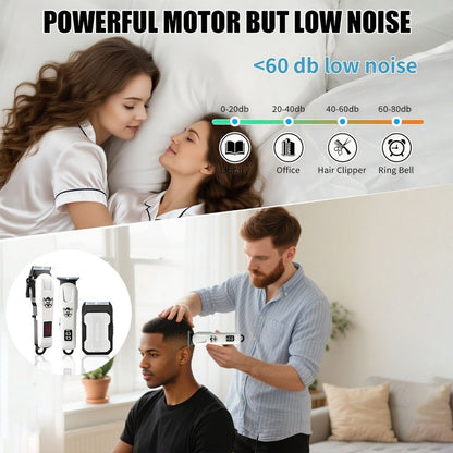 Electric Grooming Kit Hair Clipper & Razor Set USB Rechargeable with Digital Screen - 2 & 3 Piece Sets for Home Use & Salons, Professional Hair Trimmer, Great Gift for Father's Day, Birthday & Christmas