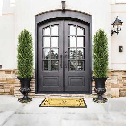 Artificial Cedar Topiary Trees 2 Pack UV Resistant Faux Greenery for Indoor Outdoor Patio Garden Office Entryway Decor 4FT 5FT 6FT