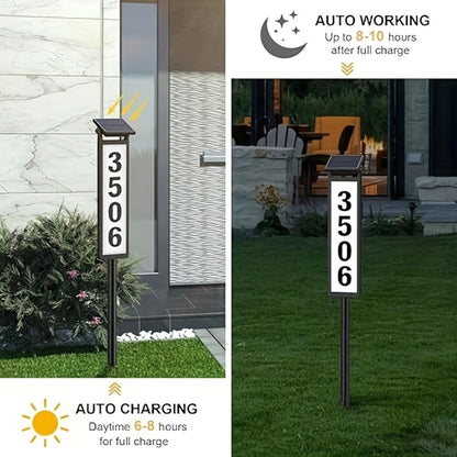 Solar House Number Light LED – DIY Address Sign with 38 LEDs, Switchable Warm & Cool White, IP44 Weatherproof, 270° Solar Panel, Auto On/Off for Home, Yard, Farm & Garden