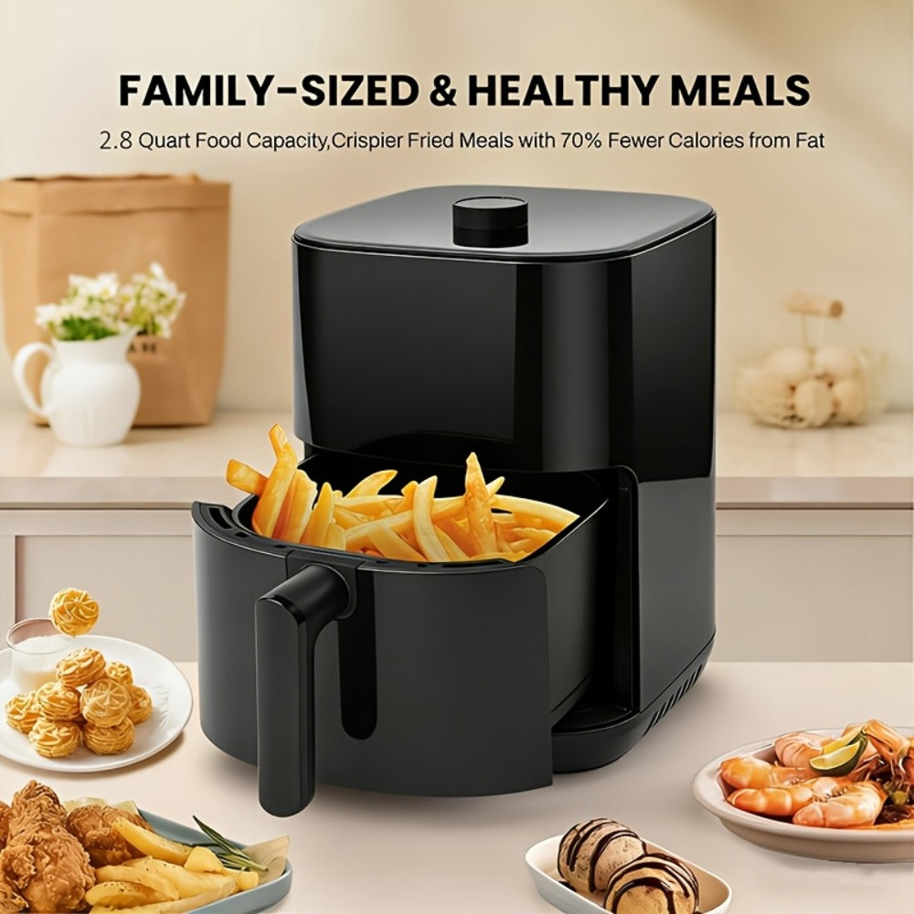 Air Fryer 8-in-1 with LED Touchscreen, 6QT Large Capacity Electric Hot Air Oven, 1350W 360° Hot Air Circulation, Non-Stick Fry Basket, Heat-Insulated Handles, 8 Cooking Presets for Home Kitchen